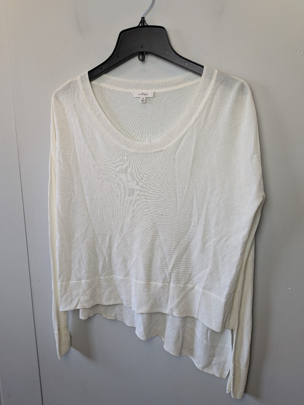 ARITZIA WILFRED Women Shirt Long Sleeve Size XXS (Run Bigger) White See Through